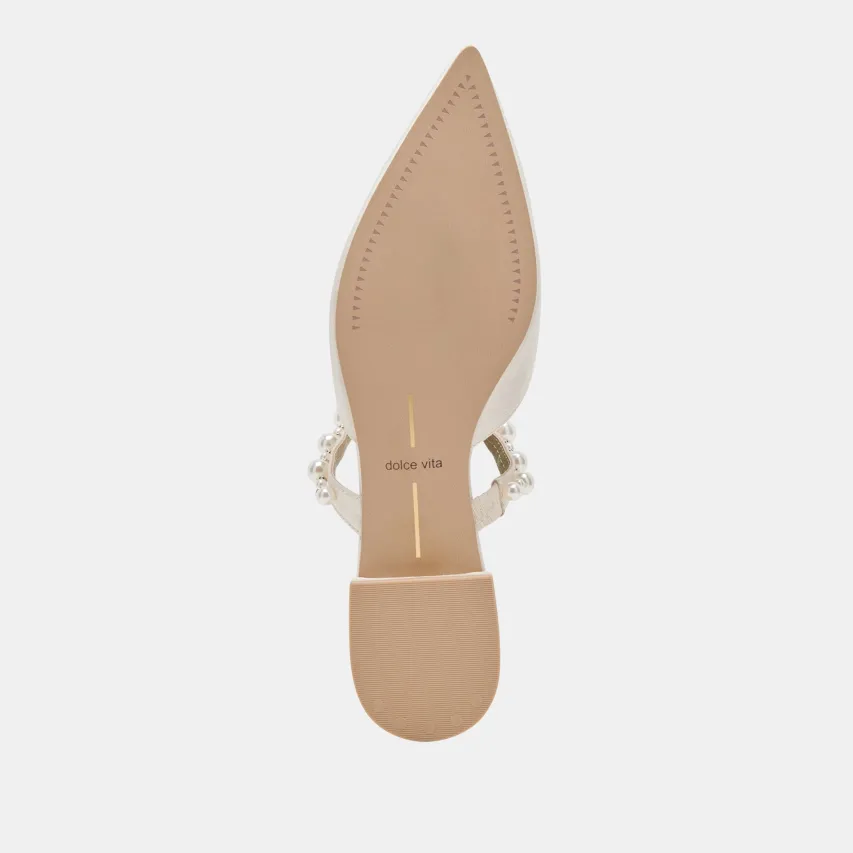 KANIKA PEARL WIDE FLATS VANILLA PEARLS^Dolce Vita Discount