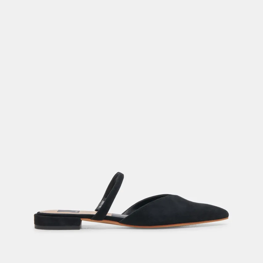 KANIKA WIDE FLATS ONYX SUEDE^Dolce Vita Clearance