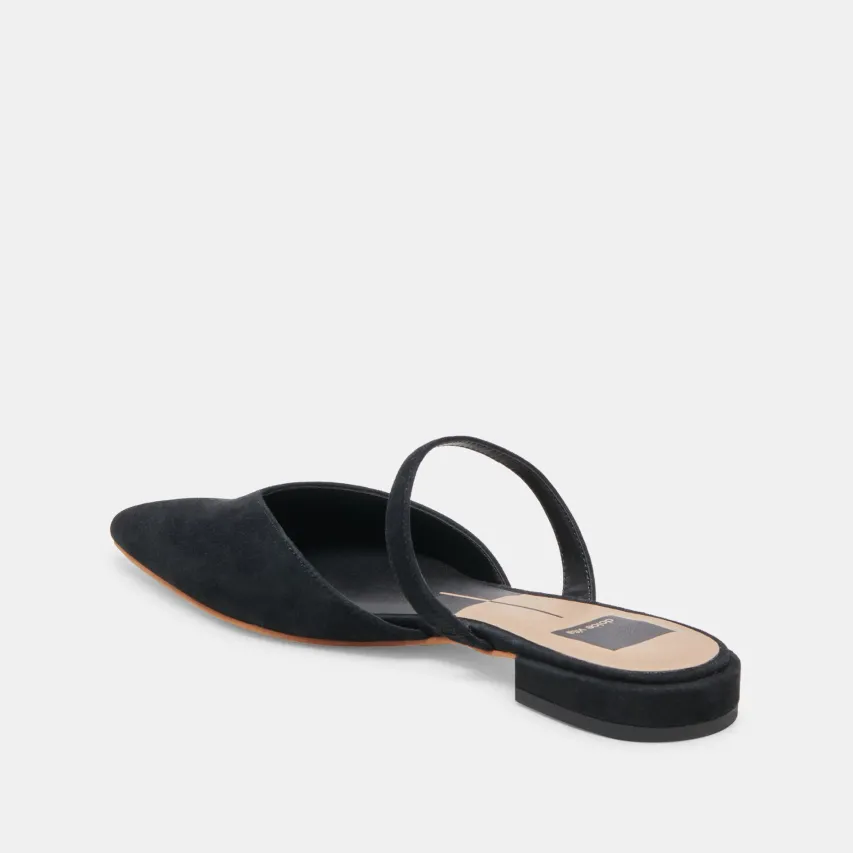 KANIKA WIDE FLATS ONYX SUEDE^Dolce Vita Clearance