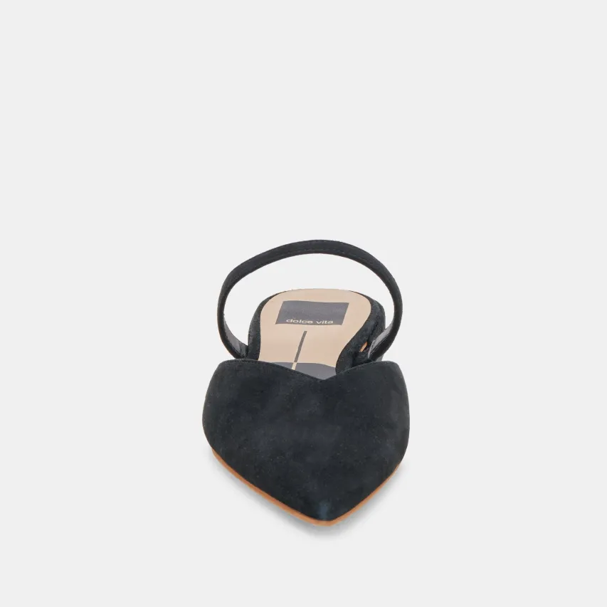 KANIKA WIDE FLATS ONYX SUEDE^Dolce Vita Clearance