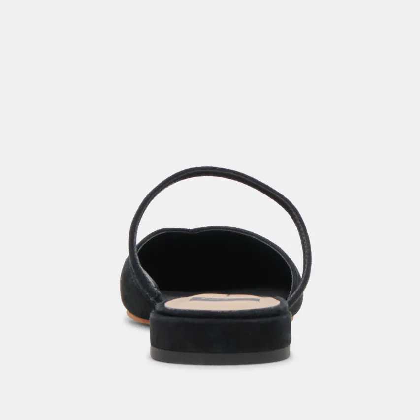 KANIKA WIDE FLATS ONYX SUEDE^Dolce Vita Clearance