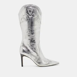 KASEDY BOOTS SILVER DISTRESSED LEATHER^Dolce Vita New