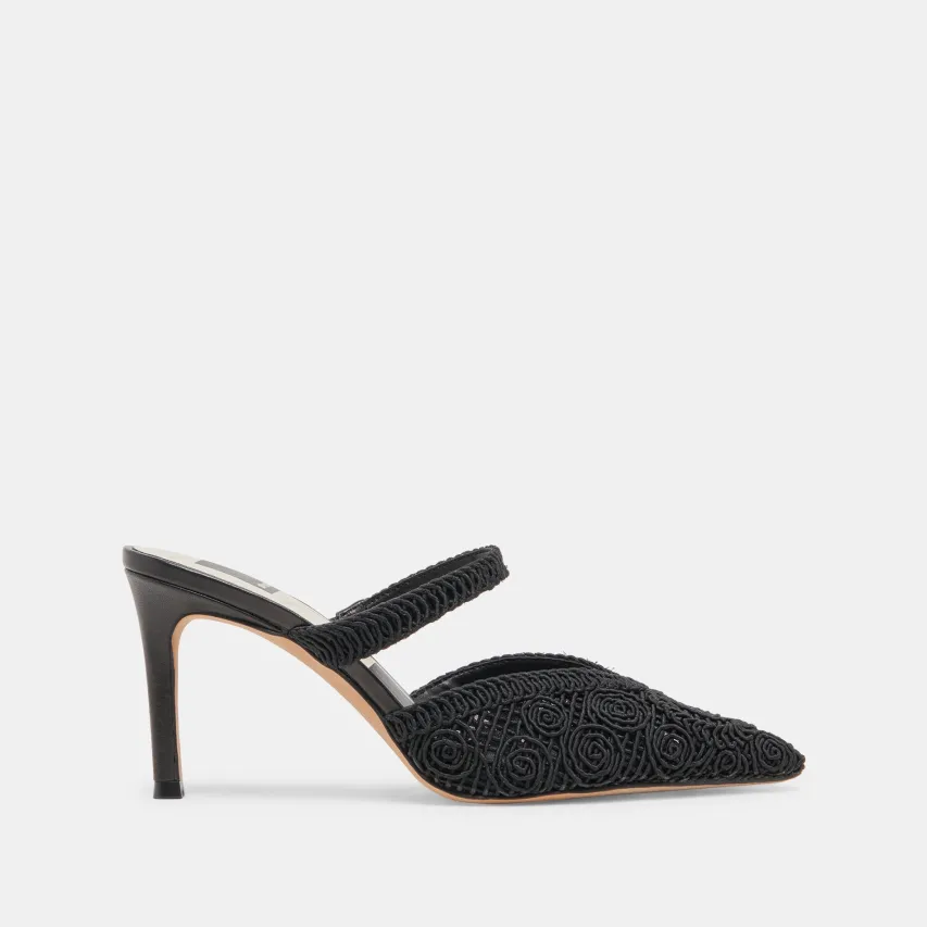 KASSY HEELS ONYX MACRAME^Dolce Vita Fashion