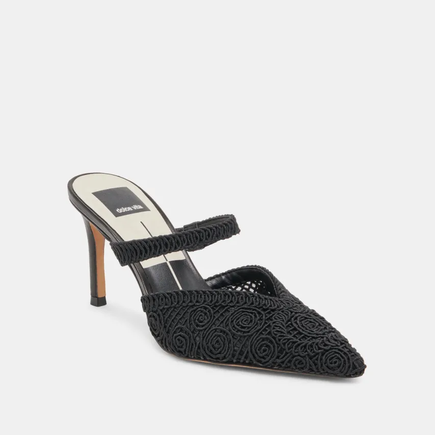 KASSY HEELS ONYX MACRAME^Dolce Vita Fashion