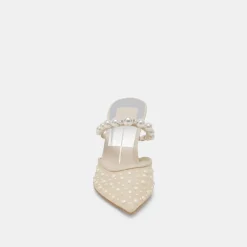 KATIK PEARL WIDE HEELS IVORY MESH^Dolce Vita Clearance