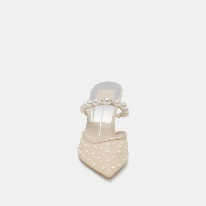 KATIK PEARL WIDE HEELS IVORY MESH^Dolce Vita Clearance