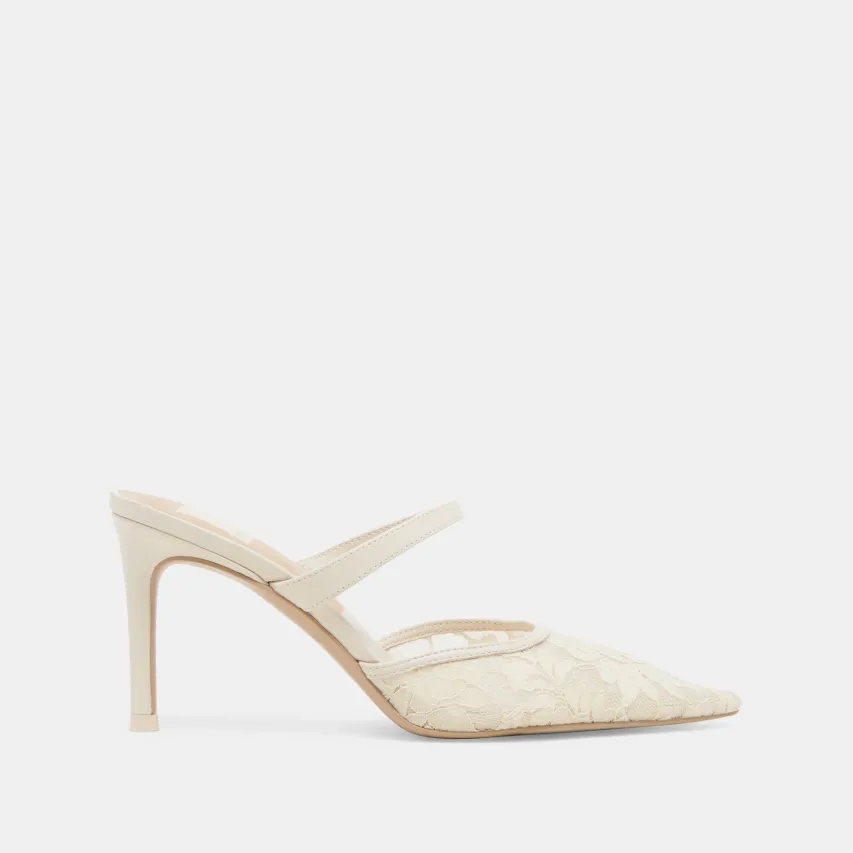 KATIK WIDE HEELS WHITE FLORAL LACE^Dolce Vita Fashion