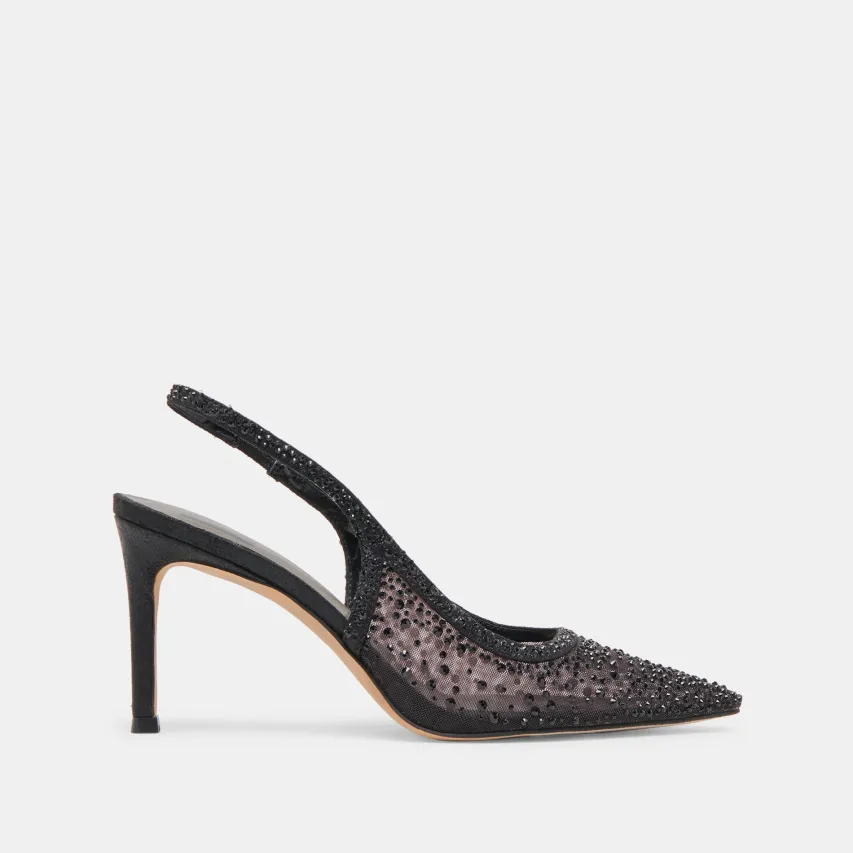 KAYE CRYSTAL HEELS BLACK MESH^Dolce Vita Clearance