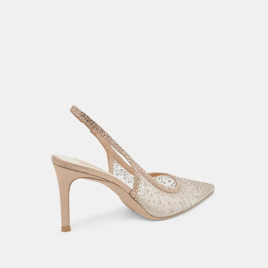 KAYE CRYSTAL HEELS GOLD MESH^Dolce Vita Outlet