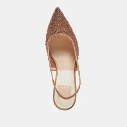 KAYE CRYSTAL HEELS MID BROWN MESH^Dolce Vita New
