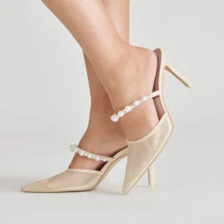 KAYSIE PEARL HEELS IVORY MESH^Dolce Vita Sale