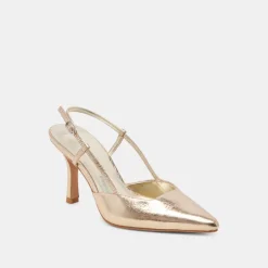 KIM HEELS GOLD DISTRESSED LEATHER^Dolce Vita Online