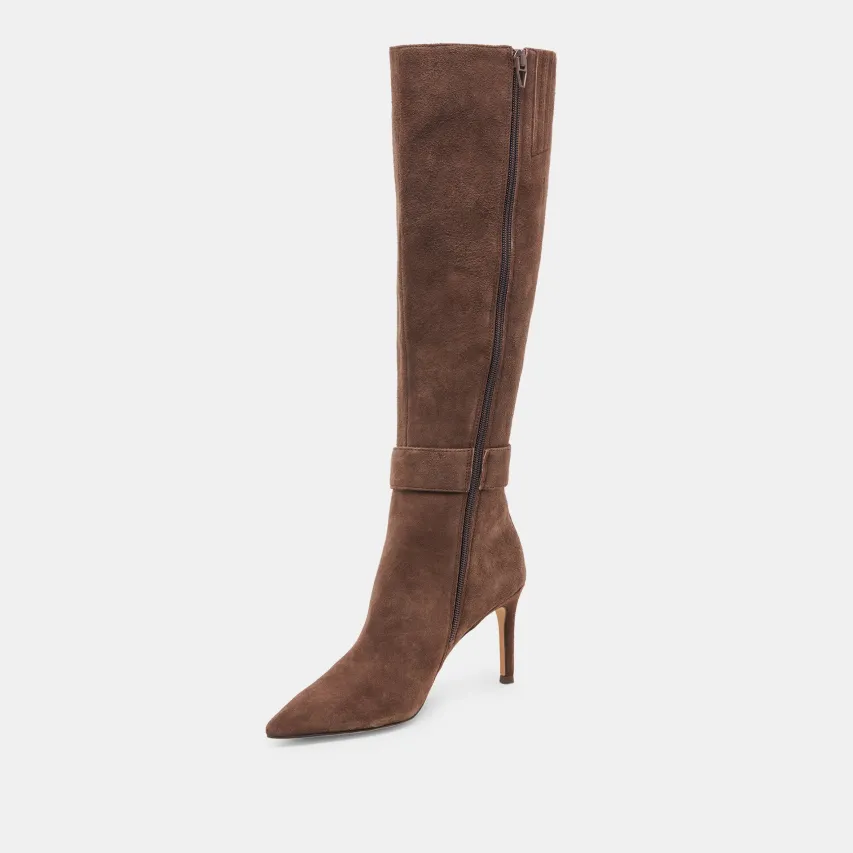 KINZY BOOTS DK BROWN SUEDE^Dolce Vita Sale