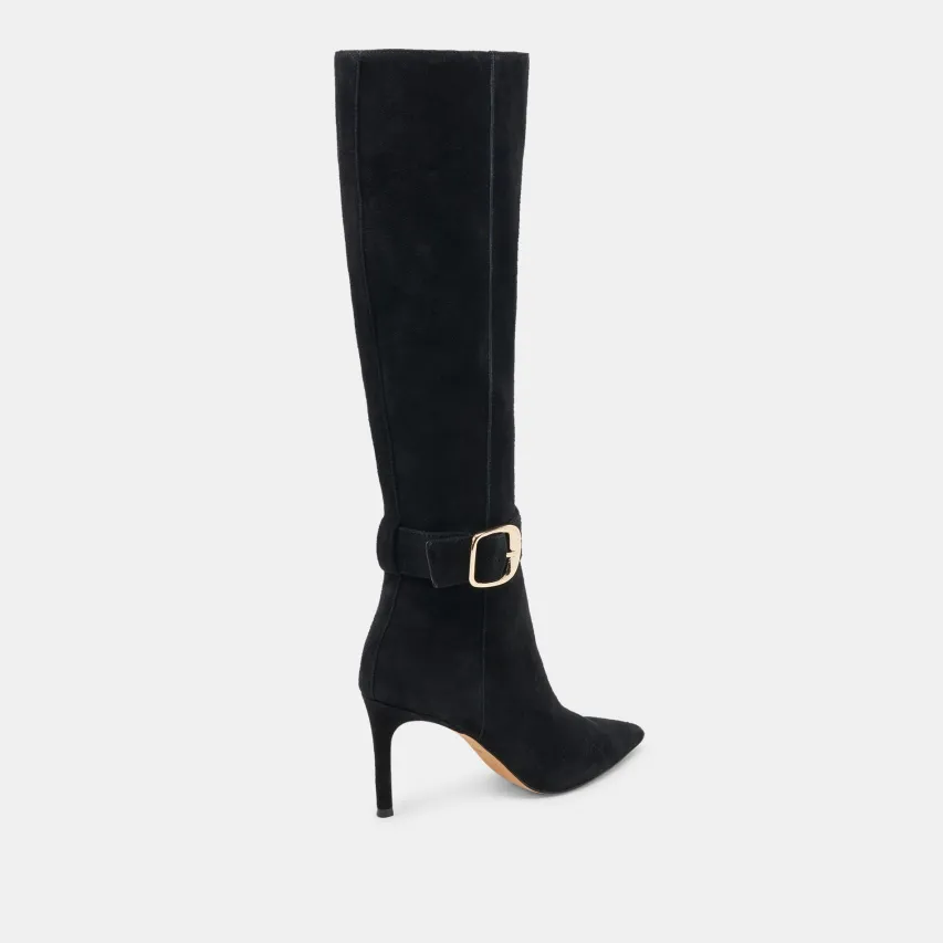 KINZY WIDE CALF BOOTS ONYX SUEDE^Dolce Vita Hot
