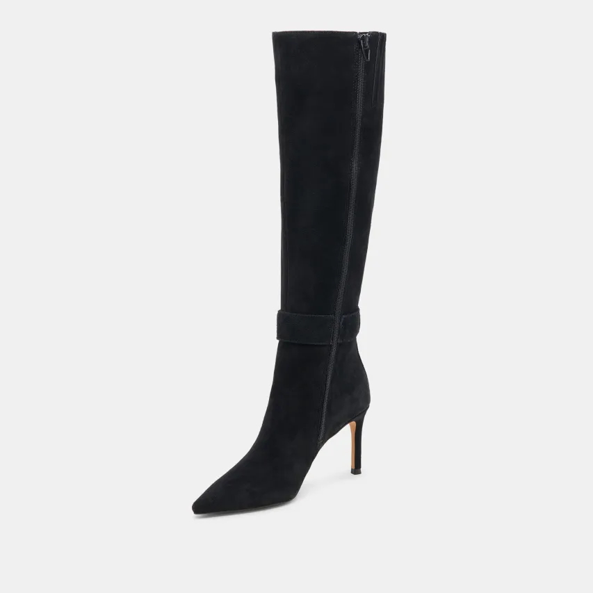 KINZY WIDE CALF BOOTS ONYX SUEDE^Dolce Vita Hot