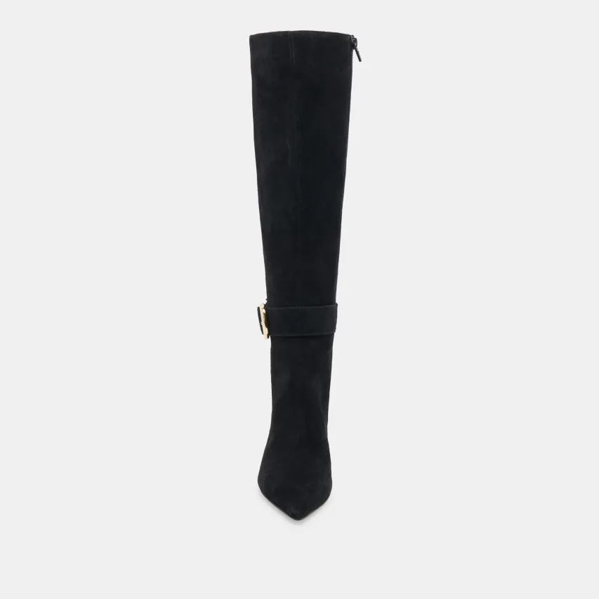 KINZY WIDE CALF BOOTS ONYX SUEDE^Dolce Vita Hot