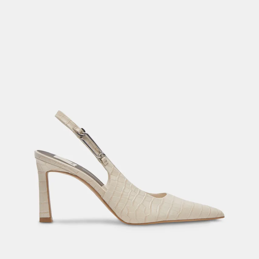 KRISTA HEELS SAND EMBOSSED LEATHER^Dolce Vita Clearance