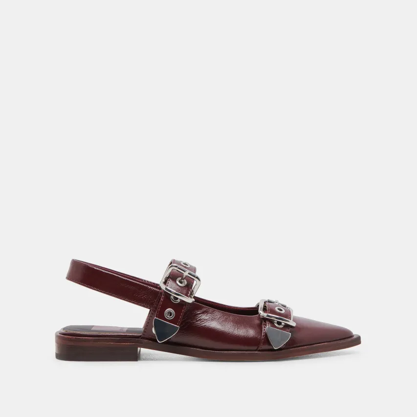 LABELL FLATS BURGUNDY CRINKLE PATENT^Dolce Vita Sale