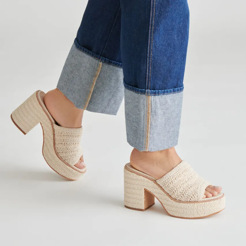 LADIN HEELS IVORY WOVEN^Dolce Vita Online