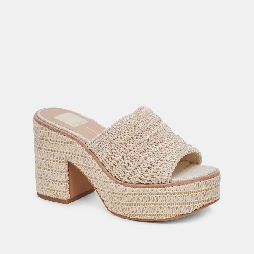 LADIN HEELS IVORY WOVEN^Dolce Vita Online