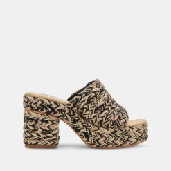 LADY HEELS BLACK MULTI WOVEN^Dolce Vita Fashion