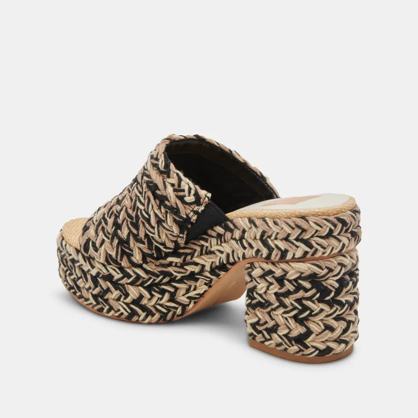 LADY HEELS BLACK MULTI WOVEN^Dolce Vita Fashion