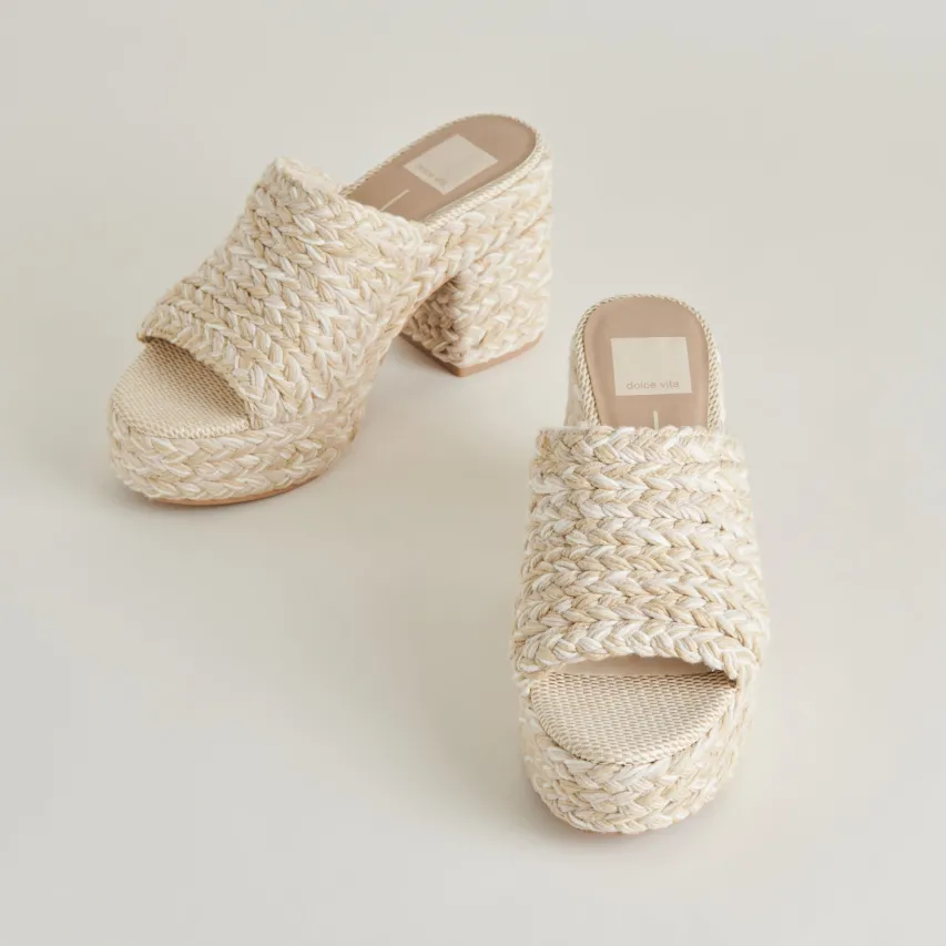 LADY HEELS IVORY MULTI WOVEN^Dolce Vita New