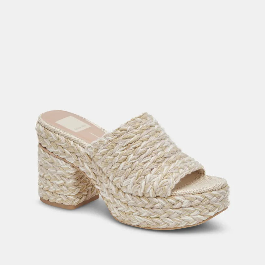 LADY HEELS IVORY MULTI WOVEN^Dolce Vita New
