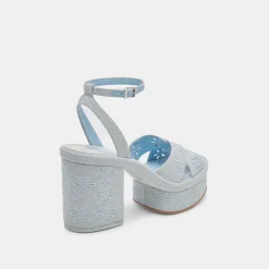 LAISHA HEELS LIGHT BLUE FLORAL EYELET^Dolce Vita Fashion