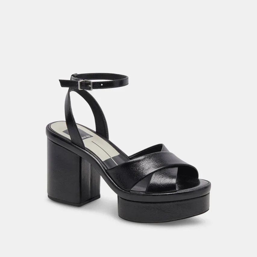 LAISHA HEELS MIDNIGHT CRINKLE PATENT^Dolce Vita Hot