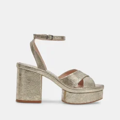 LAISHA HEELS PLATINUM DISTRESSED LEATHER^Dolce Vita New