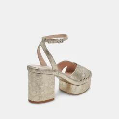 LAISHA HEELS PLATINUM DISTRESSED LEATHER^Dolce Vita New