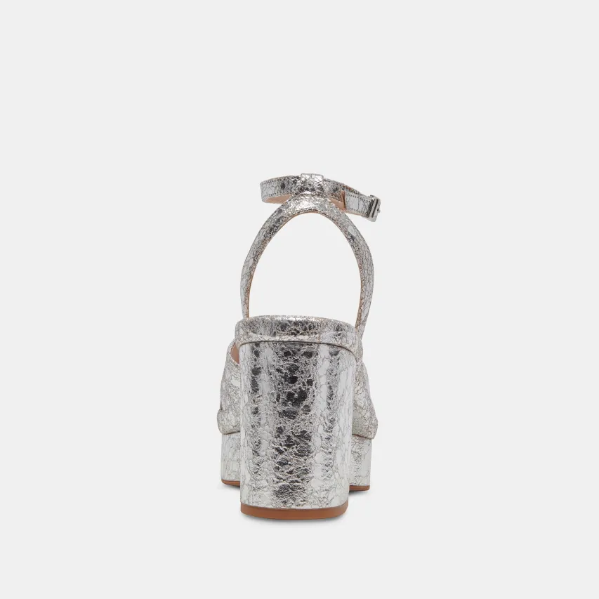 LAISHA HEELS SILVER DISTRESSED LEATHER^Dolce Vita Outlet