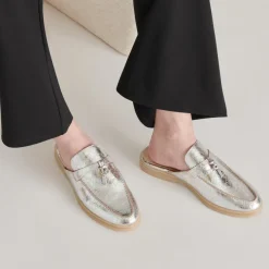 LASAIL FLATS SILVER DISTRESSED LEATHER^Dolce Vita Sale
