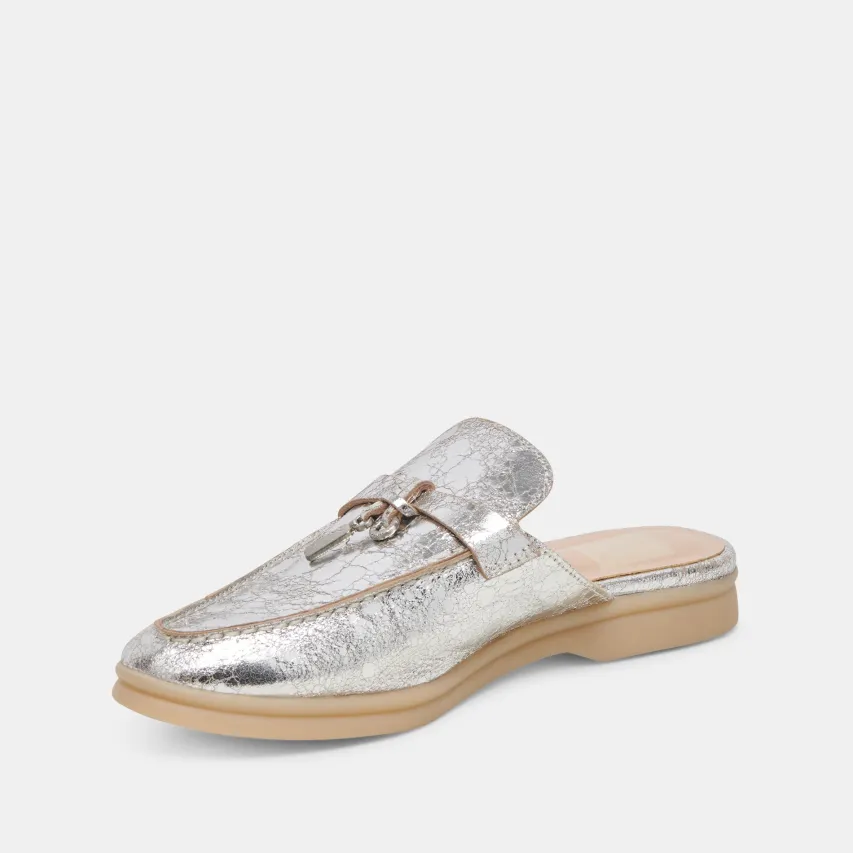 LASAIL FLATS SILVER DISTRESSED LEATHER^Dolce Vita Sale