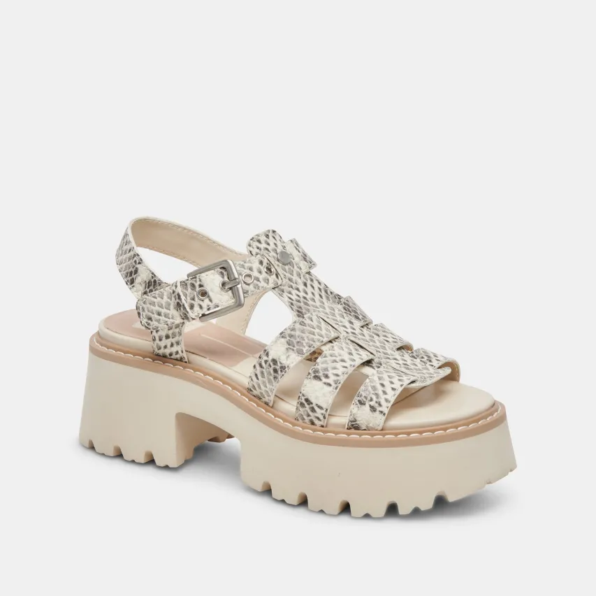 LATICE SANDALS GREY WHITE EMBOSSED LEATHER^Dolce Vita Discount