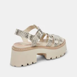 LATICE SANDALS GREY WHITE EMBOSSED LEATHER^Dolce Vita Discount