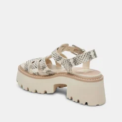 LATICE SANDALS GREY WHITE EMBOSSED LEATHER^Dolce Vita Discount