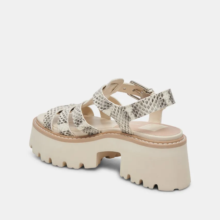 LATICE SANDALS GREY WHITE EMBOSSED LEATHER^Dolce Vita Discount