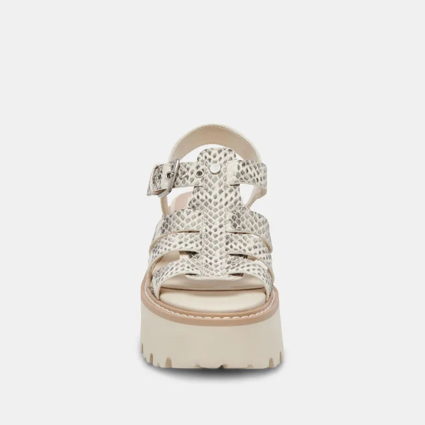 LATICE SANDALS GREY WHITE EMBOSSED LEATHER^Dolce Vita Discount