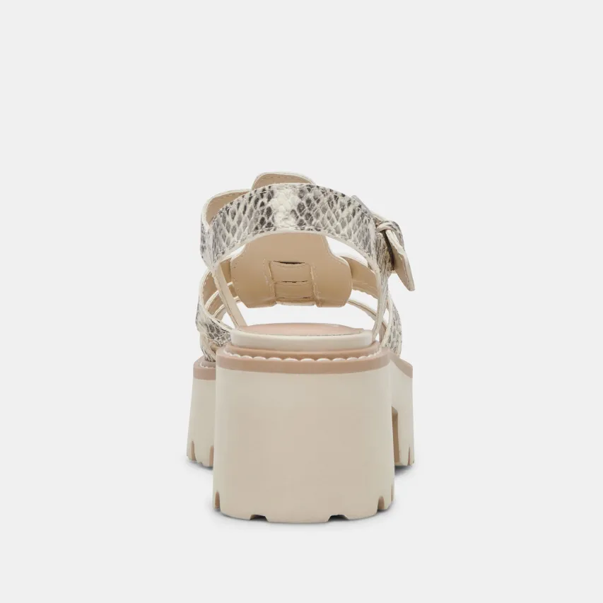 LATICE SANDALS GREY WHITE EMBOSSED LEATHER^Dolce Vita Discount