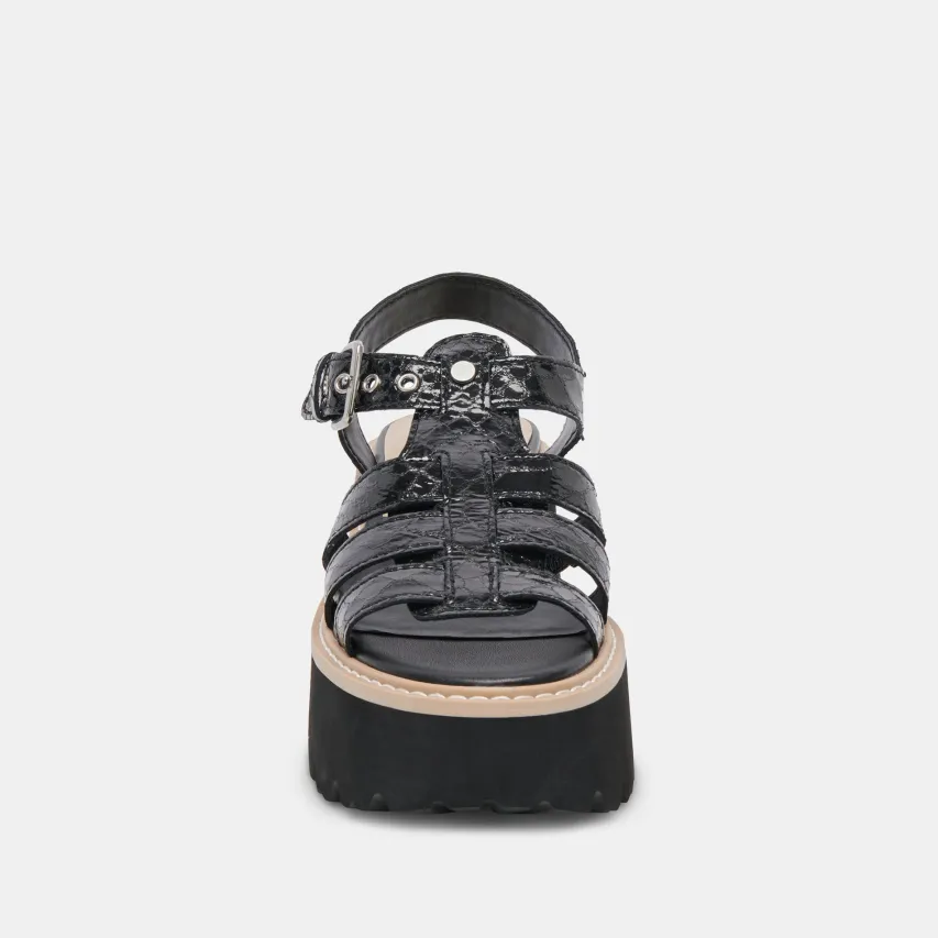 LATICE SANDALS MIDNIGHT EMBOSSED LEATHER^Dolce Vita Best