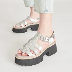 LATICE SANDALS SILVER DISTRESSED LEATHER^Dolce Vita Best
