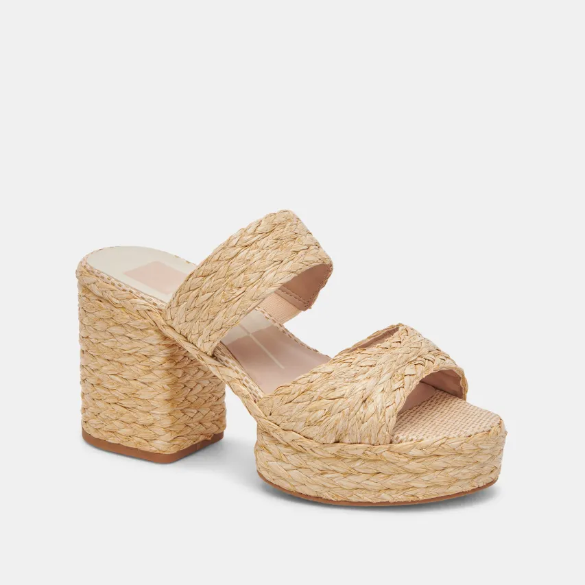 LATOYA HEELS LT NATURAL RAFFIA^Dolce Vita Clearance