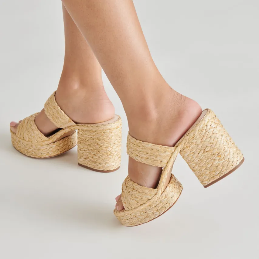 LATOYA HEELS LT NATURAL RAFFIA^Dolce Vita Clearance