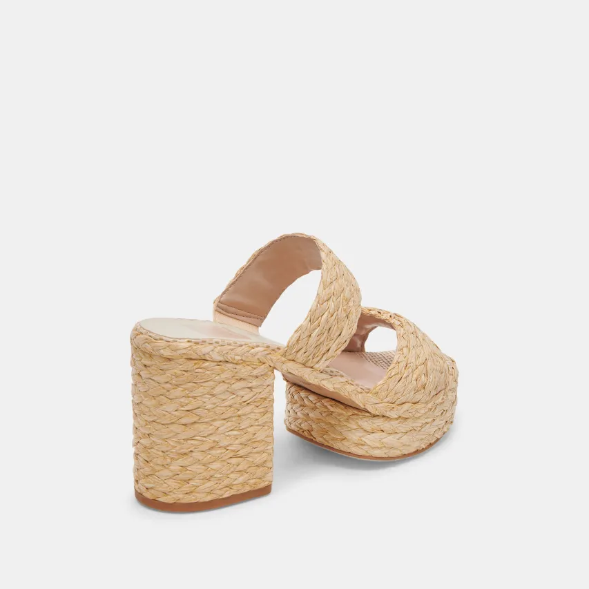 LATOYA HEELS LT NATURAL RAFFIA^Dolce Vita Clearance