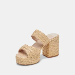 LATOYA HEELS LT NATURAL RAFFIA^Dolce Vita Clearance