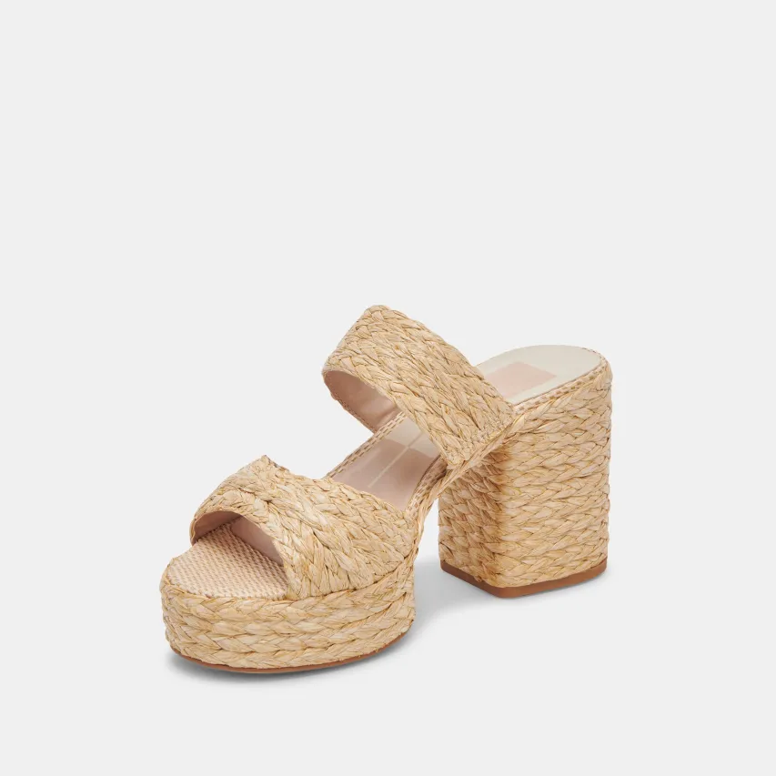 LATOYA HEELS LT NATURAL RAFFIA^Dolce Vita Clearance