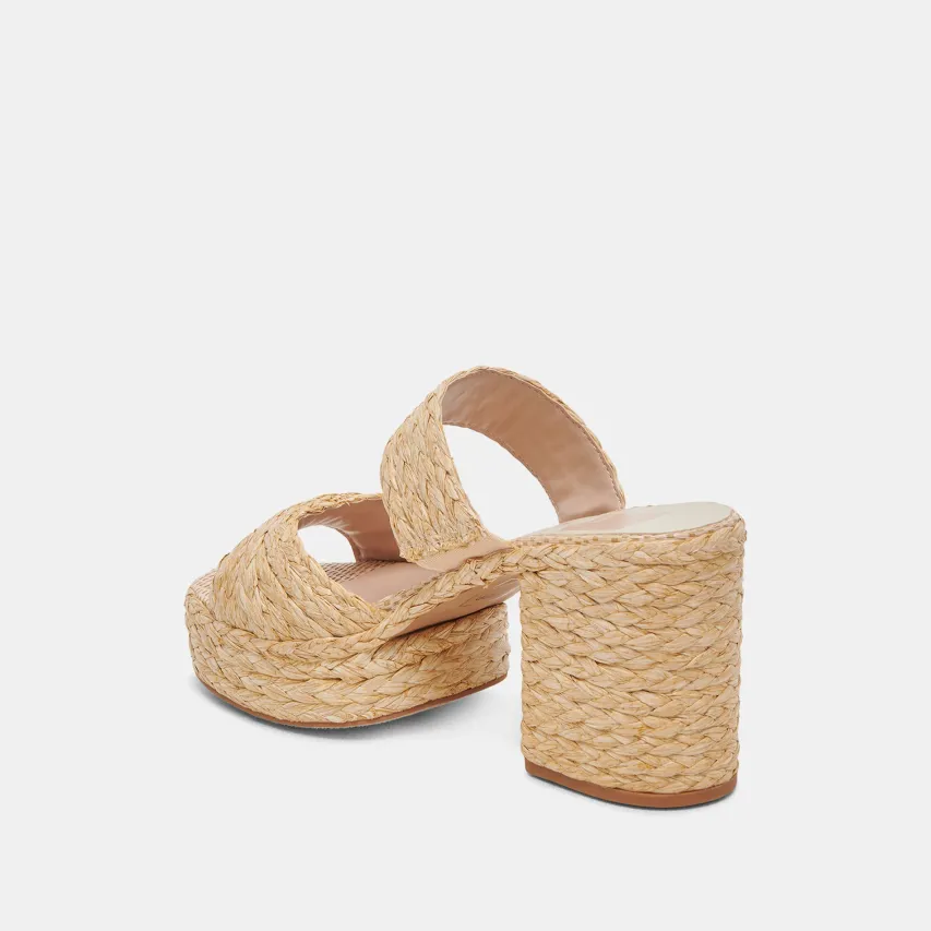LATOYA HEELS LT NATURAL RAFFIA^Dolce Vita Clearance