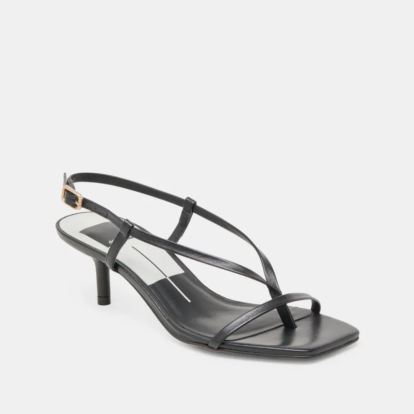 LAURY HEELS BLACK LEATHER^Dolce Vita Online